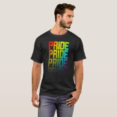 LGBTQ+ Rainbow Gay Pride Tekst Vervagen Grafisch T-shirt (Voorkant volledig)