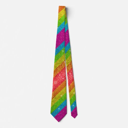 LGBTQ Rainbow Glitter Stipes Gay Pride Sparkles Stropdas (Voorkant)