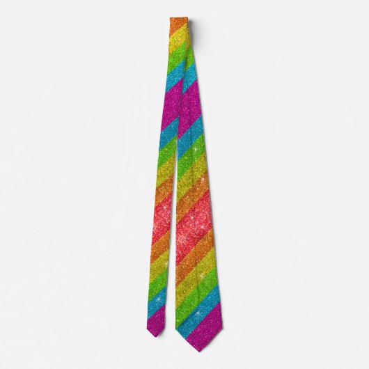 LGBTQ Rainbow Glitter Stipes Gay Pride Sparkles Stropdas (Achterkant)