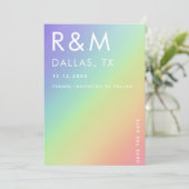 LGBTQ Rainbow Gradient Minimalist Monogram Pride Kaart (Staand voorkant)