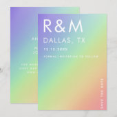 LGBTQ Rainbow Gradient Minimalist Monogram Pride Kaart (Voorkant / Achterkant)