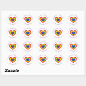 LGBTQ Rainbow Heart Business Hartelijk dank Ronde Sticker (Vel)