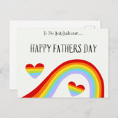 LGBTQ Rainbow & Hearts Happy Vaderdag Briefkaart (Voorkant / Achterkant)