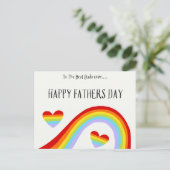 LGBTQ Rainbow & Hearts Happy Vaderdag Briefkaart (Staand voorkant)