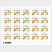 LGBTQ Rainbow & Hearts Happy Vaderdag Vierkante Sticker (Vel)