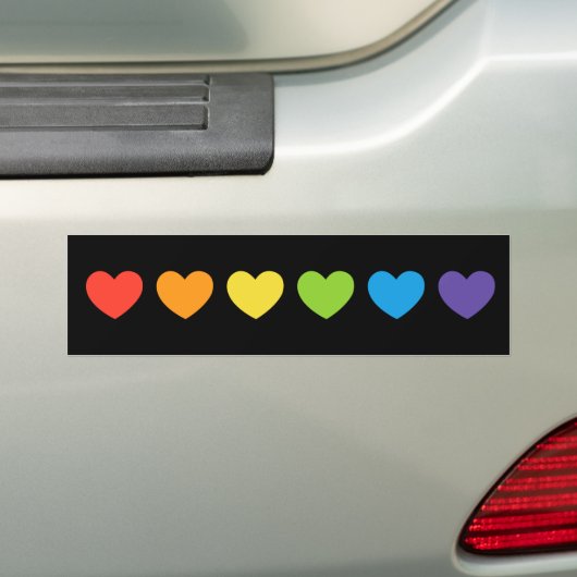 LGBTQ Rainbow Hearts Pride Vlag Bumpersticker (Op auto)