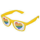 Lgbtq Rainbow Hearts Retro Zonnebril (Gekanteld)