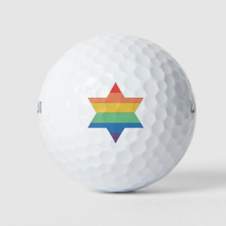 LGBTQ Rainbow Jewish Star-golfballen Golfballen