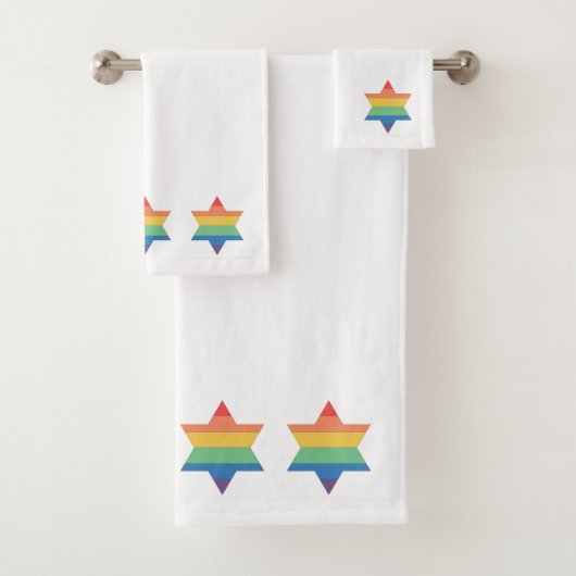LGBTQ Rainbow Jewish Star-handdoeken Bad Handdoek (Insitu)