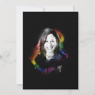 LGBTQ Rainbow Kamala Harris Spray Paint Pride Feestdagenkaart