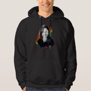 LGBTQ Rainbow Kamala Harris Spray Paint Pride Hoodie