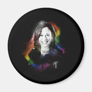 LGBTQ Rainbow Kamala Harris Spray Paint Pride Magneet