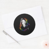 LGBTQ Rainbow Kamala Harris Spray Paint Pride Ronde Sticker (Envelop)