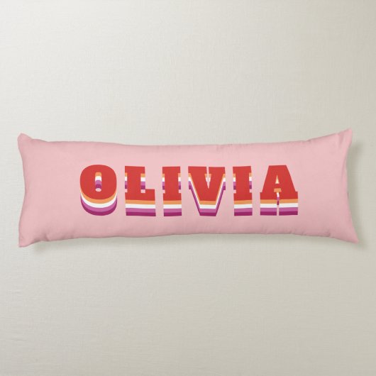 LGBTQ Rainbow Lesbian Pride Flag - Aangepaste naam Lichaamskussen (Achterkant)