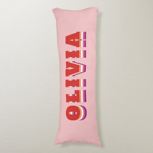 LGBTQ Rainbow Lesbian Pride Flag - Aangepaste naam Lichaamskussen (Voorkant Verticaal)