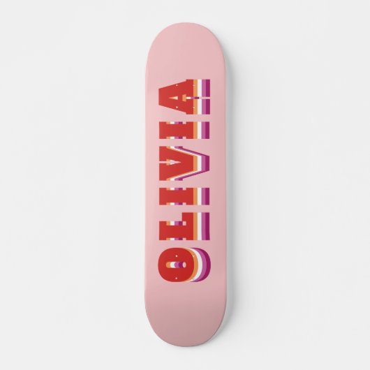 LGBTQ Rainbow Lesbian Pride Flag - Aangepaste naam Persoonlijk Skateboard (Voorkant)