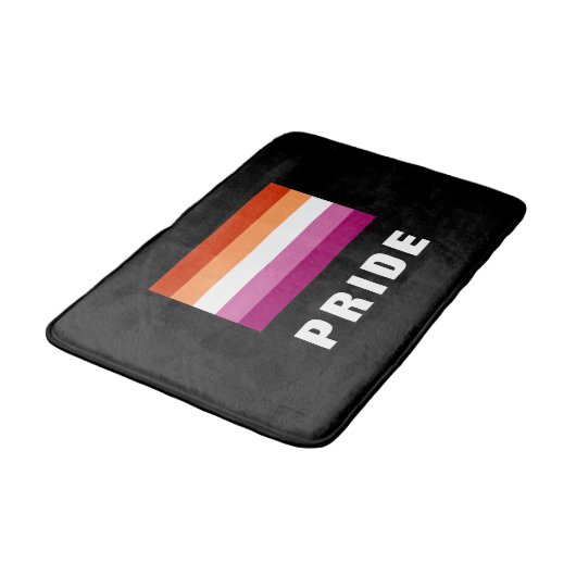 LGBTQ Rainbow Lesbian Pride Flag Custom Text Badmat (Gekanteld)