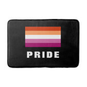LGBTQ Rainbow Lesbian Pride Flag Custom Text Badmat (Voorkant)