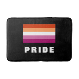 LGBTQ Rainbow Lesbian Pride Flag Custom Text Badmat