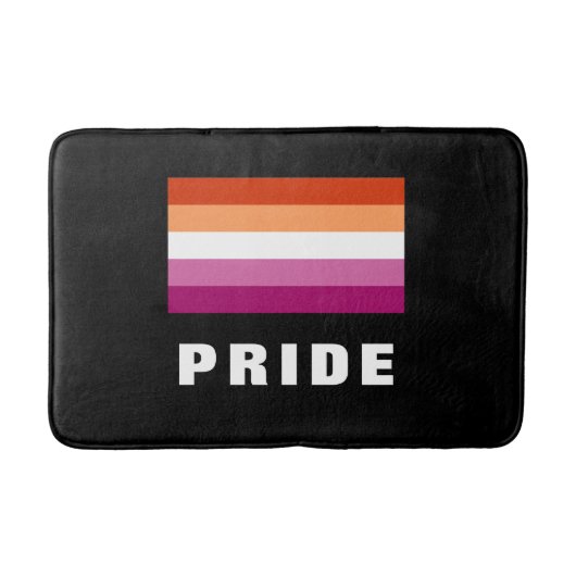 LGBTQ Rainbow Lesbian Pride Flag Custom Text Badmat (Voorkant)
