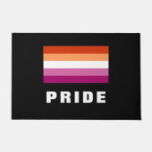 LGBTQ Rainbow Lesbian Pride Flag Custom Text Deurmat (Voorkant)