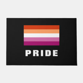 LGBTQ Rainbow Lesbian Pride Flag Custom Text Deurmat