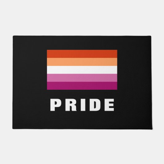 LGBTQ Rainbow Lesbian Pride Flag Custom Text Deurmat (Voorkant)