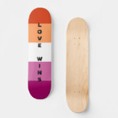 LGBTQ Rainbow Lesbian Pride Flag Custom Text Persoonlijk Skateboard (Voorkant)