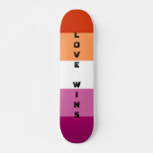 LGBTQ Rainbow Lesbian Pride Flag Custom Text Persoonlijk Skateboard (Voorkant)