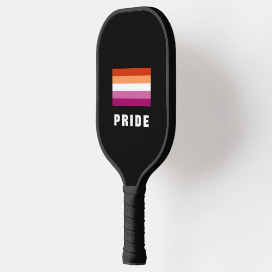 LGBTQ Rainbow Lesbian Pride Flag Custom Text Pickleball Paddle (Links)