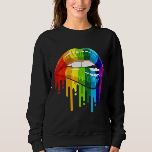 LGBTQ Rainbow Lip Gay Pride 3 Trui (Voorkant)