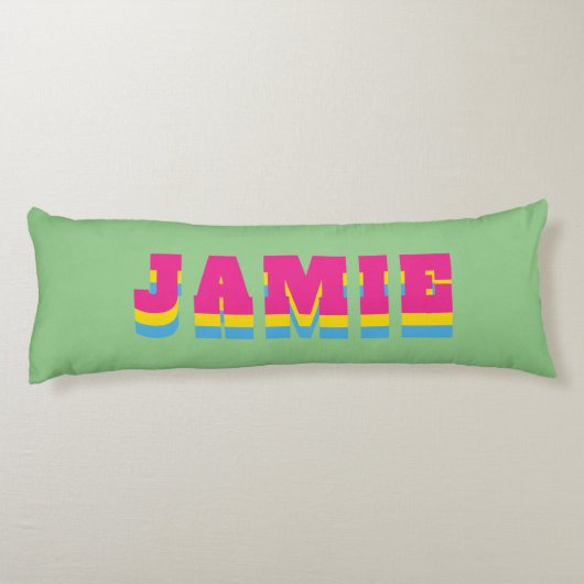 LGBTQ Rainbow Pansexual Pride Flag Aangepaste naam Lichaamskussen (Achterkant)