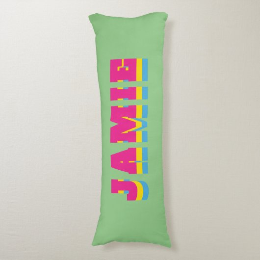 LGBTQ Rainbow Pansexual Pride Flag Aangepaste naam Lichaamskussen (Voorkant Verticaal)