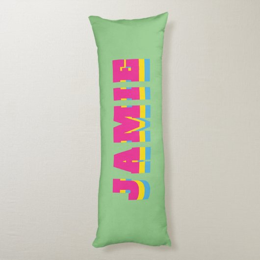 LGBTQ Rainbow Pansexual Pride Flag Aangepaste naam Lichaamskussen (Achterkant (Verticaal))