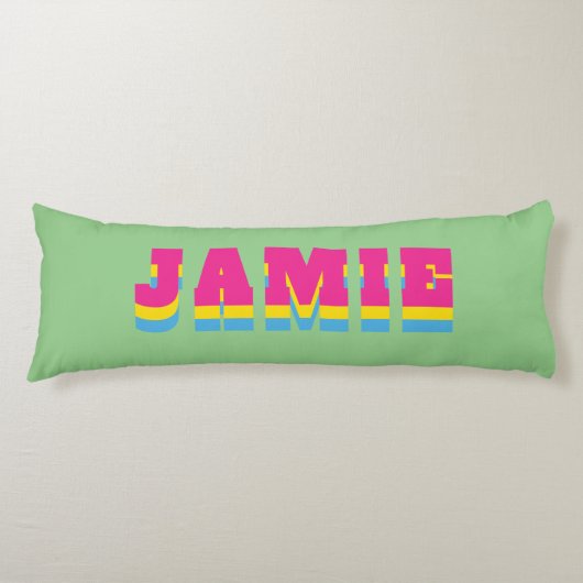 LGBTQ Rainbow Pansexual Pride Flag Aangepaste naam Lichaamskussen (Voorkant)