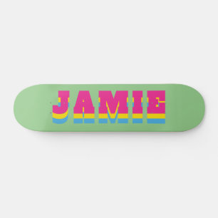 LGBTQ Rainbow Pansexual Pride Flag Aangepaste naam Persoonlijk Skateboard