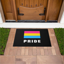 LGBTQ Rainbow Pansexual Pride Flag Custom Text Deurmat