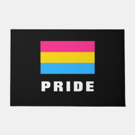 LGBTQ Rainbow Pansexual Pride Flag Custom Text Deurmat
