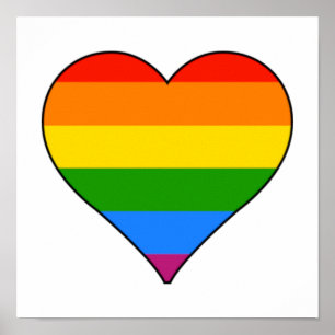 LGBTQ Rainbow Pride Heart aanpassen Poster