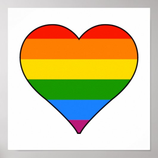 LGBTQ Rainbow Pride Heart aanpassen Poster (Voorkant)
