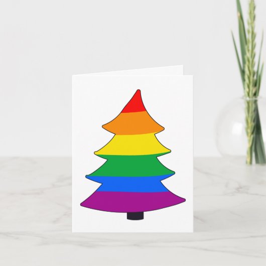 LGBTQ+ Rainbow Pride Holigay Tree Feestdagen Kaart (Voorkant)