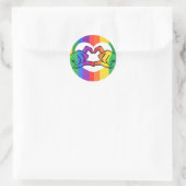 LGBTQ Rainbow Pride Liefdeshanden Ronde Sticker (Tas)