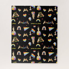 LGBTQ Rainbow Pride Pattern Jigzaag Puzzle Legpuzzel