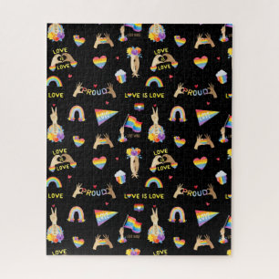 LGBTQ Rainbow Pride Pattern Jigzaag Puzzle Legpuzzel