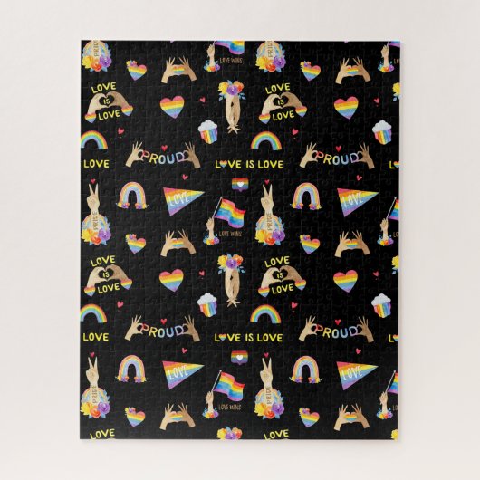 LGBTQ Rainbow Pride Pattern Jigzaag Puzzle Legpuzzel (Verticaal)
