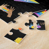 LGBTQ Rainbow Pride Pattern Jigzaag Puzzle Legpuzzel (Zijkant)