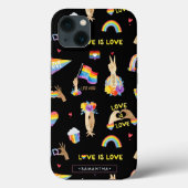 LGBTQ Rainbow Pride Pattern | Monogram Case-Mate iPhone Case (Achterkant)