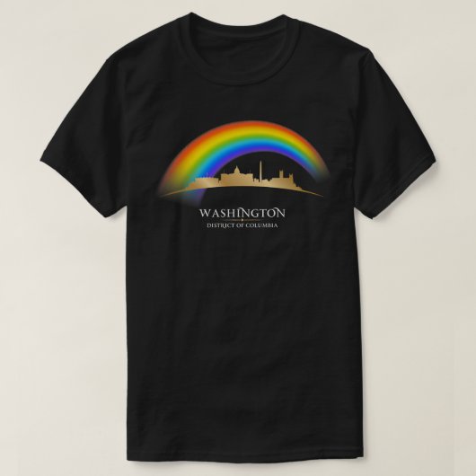 LGBTQ Rainbow Pride Washington DC Skyline Premium T-shirt (Design voorkant)