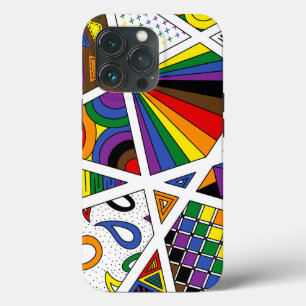 LGBTQ+ Rainbow Pride Zen Doodle Abstract Modern Case-Mate iPhone Case