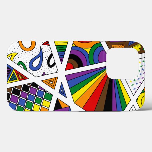 LGBTQ+ Rainbow Pride Zen Doodle Abstract Modern Case-Mate iPhone Case (Achterkant (horizontaal))